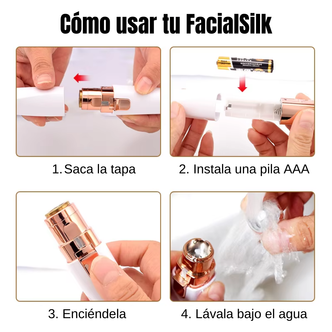 FacialSilk™ 2 en 1 – Piel suave y sin vellos